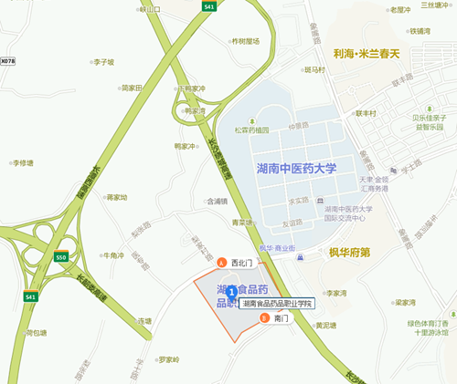 (湖南食品药品职业学院)地理位置