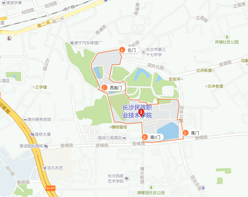 (长沙民政职业技术学院)地理位置